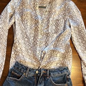 Snake print long sleeve button up